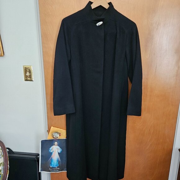 DONATED: Denise Originals Black Women's Coat -100% Pure Chinese Cashmere - Picture 1 of 16